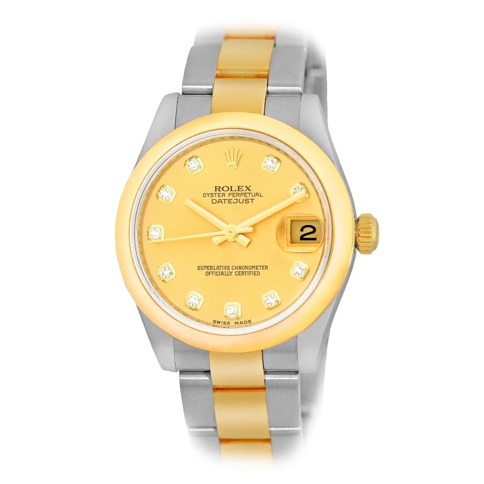 ROLEX STEEL & 18K YELLOW GOLD 31MM DATEJUST FACTORY DIAMOND 178243 WARRANTY BOX: ROLEX STEEL & 18K YELLOW GOLD 31MM DATEJUST FACTORY DIAMOND 178243 WARRANTY BOX ROLEX Steel & 18K Yellow Gold 31mm Datejust Factory Diamond 178243 Warranty Box Pre-Owned Mid-Size Stainless Steel & 18K