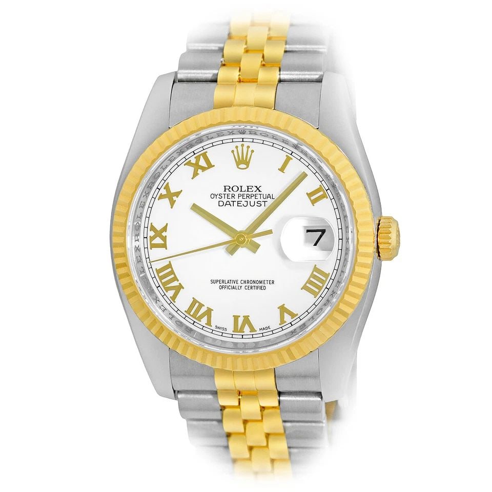 ROLEX STAINLESS STEEL & 18K YELLOW GOLD DATEJUST 116233 BOX WARRANTY MINTY: ROLEX STAINLESS STEEL & 18K YELLOW GOLD DATEJUST 116233 BOX WARRANTY MINTY ROLEX Stainless Steel & 18K Yellow Gold 36mm "Datejust" 116233 Box Waranty Certified Pre-Owned Gent's Stainless Steel & 18K Y