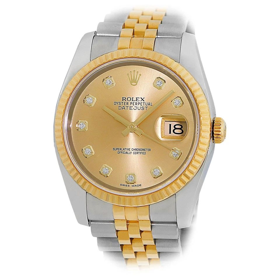 ROLEX STAINLESS STEEL & 18K YELLOW GOLD 36MM DATEJUST 116233 BOX WARRANTY MINTY: ROLEX STAINLESS STEEL & 18K YELLOW GOLD 36MM DATEJUST 116233 BOX WARRANTY MINTY ROLEX Stainless Steel & 18K Yellow Gold 36mm "Datejust" 116233 Box Waranty Pre-Owned Gent's Stainless Steel & 18K Yellow