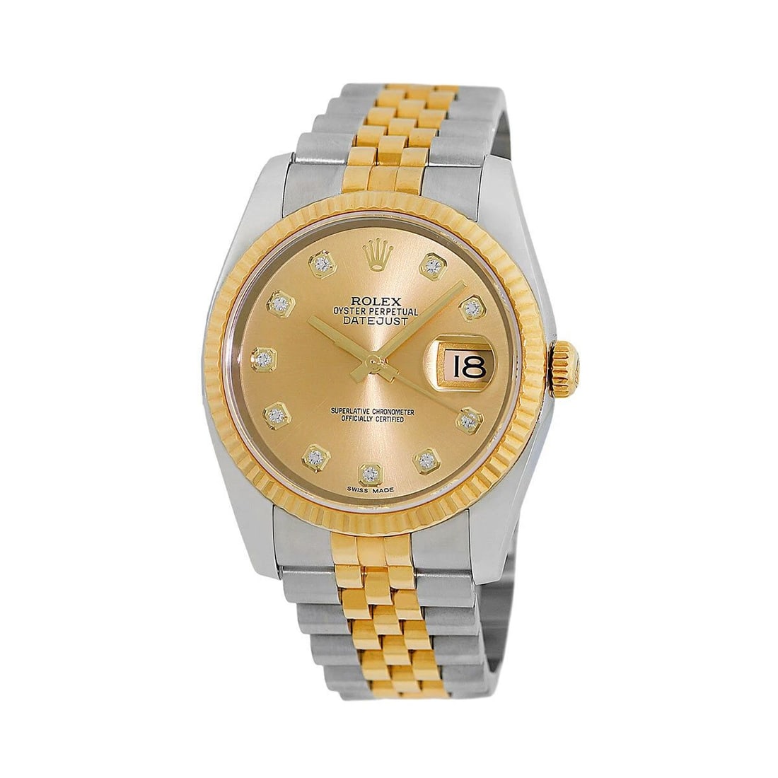 ROLEX STAINLESS STEEL & 18K YELLOW GOLD 36MM DATEJUST 116233 BOX WARRANTY MINTY: ROLEX STAINLESS STEEL & 18K YELLOW GOLD 36MM DATEJUST 116233 BOX WARRANTY MINTY Brand: Rolex Model: Datejust Reference No: 116233 Gender: Gent’s Movement: Handmade Swiss Chronometer Certified(COSC) 