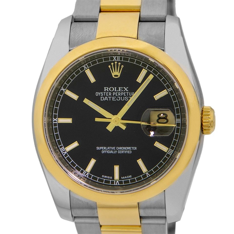 ROLEX STAINLESS STEEL 18K YELLOW GOLD DATEJUST 116203 BLACK BOX WARRANTY MINTY: ROLEX STAINLESS STEEL 18K YELLOW GOLD DATEJUST 116203 BLACK BOX WARRANTY MINTY ROLEX Stainless Steel & 18K Yellow Gold "Datejust" 116203 Warranty MINTY Pre-Owned Gent's Stainless Steel & 18K Yellow Go