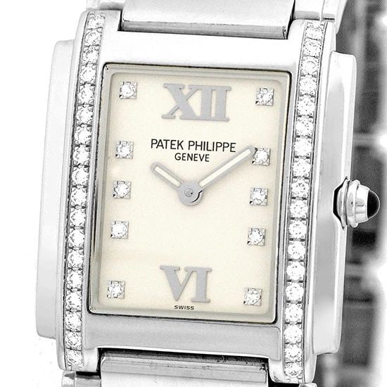 PATEK PHILIPPE STAINLESS TWENTY 4 DIAMONDS 4910 BOX 24 WARRANTY 4910/10A MINTY: PATEK PHILIPPE STAINLESS TWENTY 4 DIAMONDS 4910 BOX 2-4 WARRANTY 4910/10A MINTY PATEK PHILIPPE Stainless Twenty 4 Diamonds 4910 Box 2-4 Warranty 4910/10A MINTY Lady's Stainless Steel Patek Philippe Di