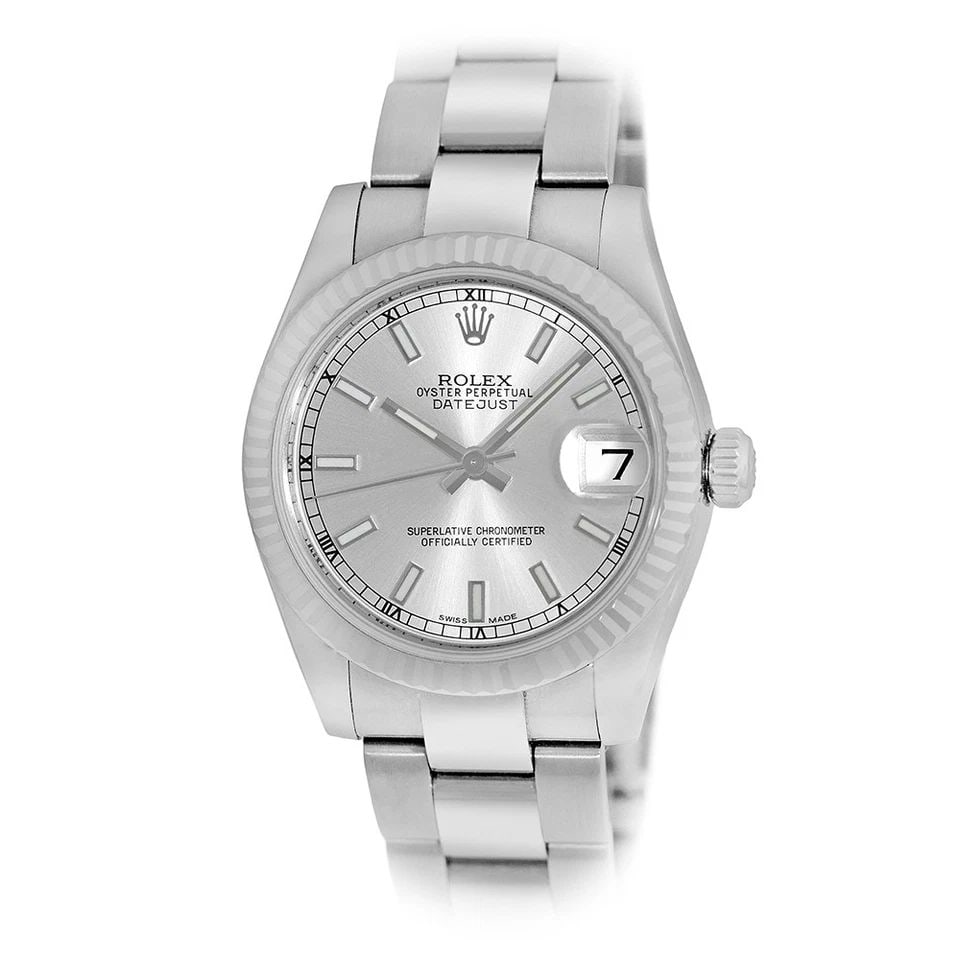 ROLEX MIDSIZE STAINLESS STEEL 31MM DATEJUST 178274 BOX LIFETIME WARRANTY MINTY: ROLEX MIDSIZE STAINLESS STEEL 31MM DATEJUST 178274 BOX LIFETIME WARRANTY MINTY BRAND: Rolex Model: Datejust Reference No: 178274 Case Measurements: Case Diameter: 31mm Case Thickness: 10.5mm Water Res