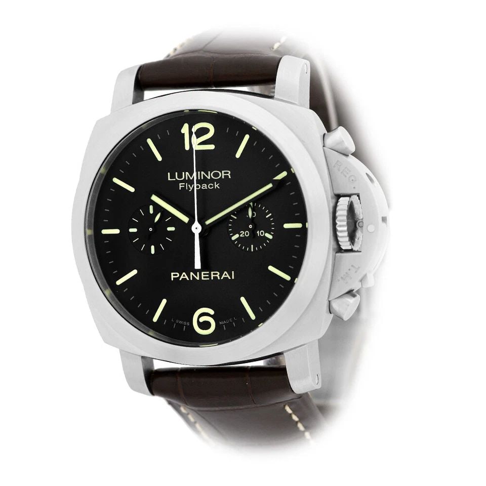 PANERAI STAINLESS STEEL 44MM LUMINOR 1950 FLYBACK PAM 361 WARRANTY BOX PERFECT (1 of 2)
