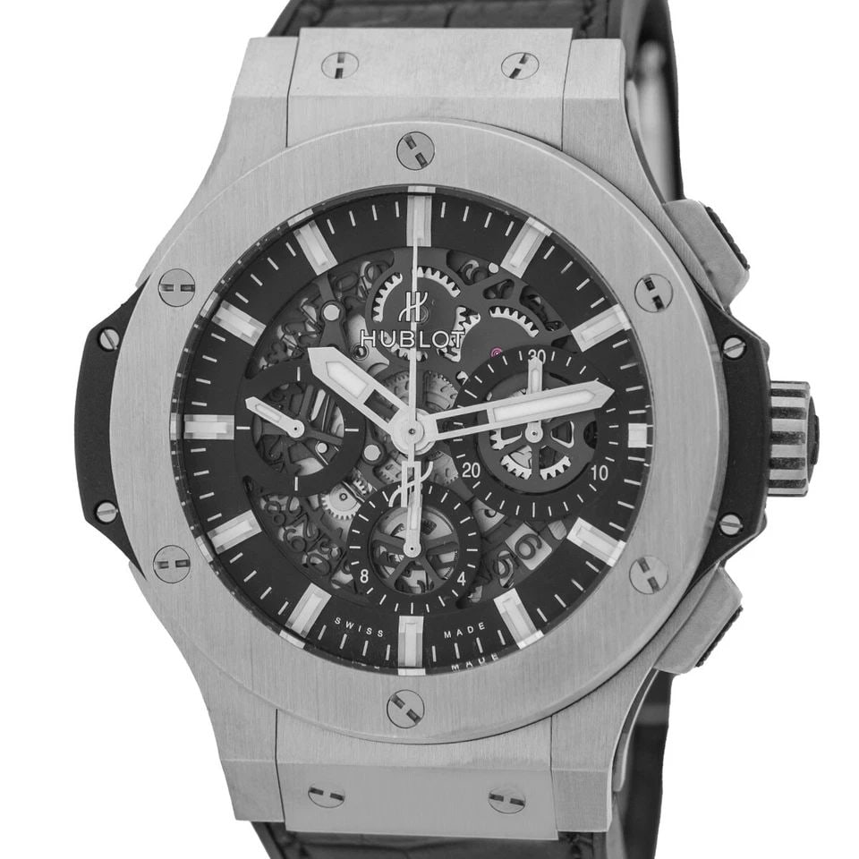 HUBLOT STEEL 44MM BIG BANG AERO SKELETON CHRONOGRAPH WARRANTY BOX MINTY (1 of 2)
