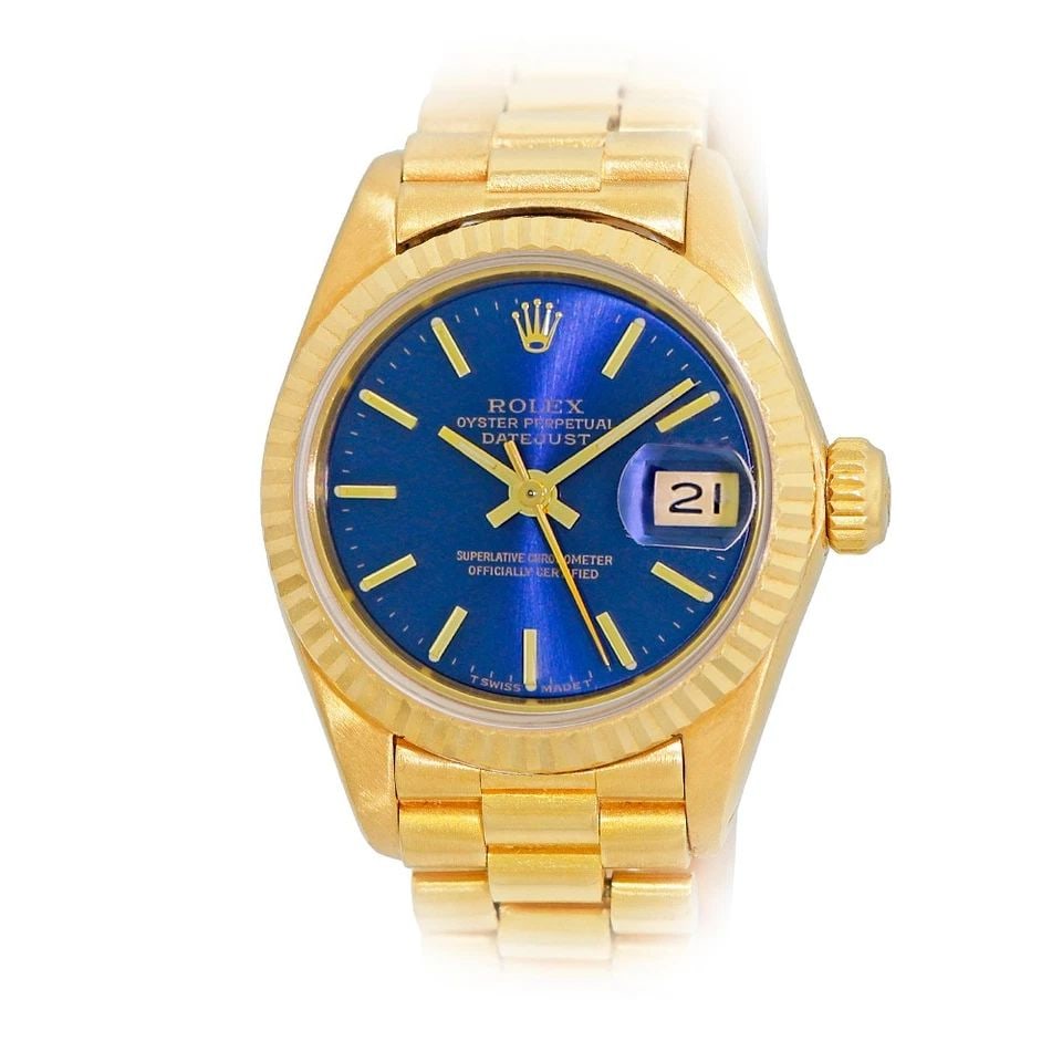ROLEX 18K YELLOW GOLD 26MM PRESIDENT 6917 WARRANTY BOX MINTY: ROLEX 18K YELLOW GOLD 26MM PRESIDENT 6917 WARRANTY BOX MINTY BRAND: Rolex Model: President Reference No: 6917 Case Measurements: Case Diameter: 26mm Case Thickness: 10mm Water Resistance: 100m / 330ft