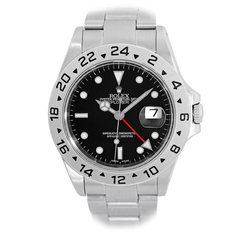 ROLEX STAINLESS STEEL 40MM EXPLORER II BLACK # 16570 WARRANTY BOX MINTY (1 of 2)