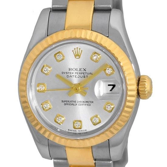 ROLEX STEEL & 18K YELLOW GOLD DATEJUST FACTORY DIAMOND DIAL 179173 BOX WARRANTY: ROLEX STEEL & 18K YELLOW GOLD DATEJUST FACTORY DIAMOND DIAL 179173 BOX WARRANTY ROLEX Steel & 18K Yellow Gold Datejust Factory Diamond Dial 179173 Box Warranty New Style Lady's Stainless Steel & 18K Y