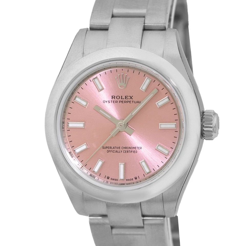 ROLEX STAINLESS STEEL 28MM ROLEX OYSTER PERPETUAL 276200 BOX WARRANTY NEW: ROLEX STAINLESS STEEL 28MM ROLEX OYSTER PERPETUAL 276200 BOX WARRANTY NEW BRAND: Rolex Model: Oyster Perpetual Reference No: 276200 Gender: Lady’s Movement: Handmade Swiss Chronometer Certified(COSC
