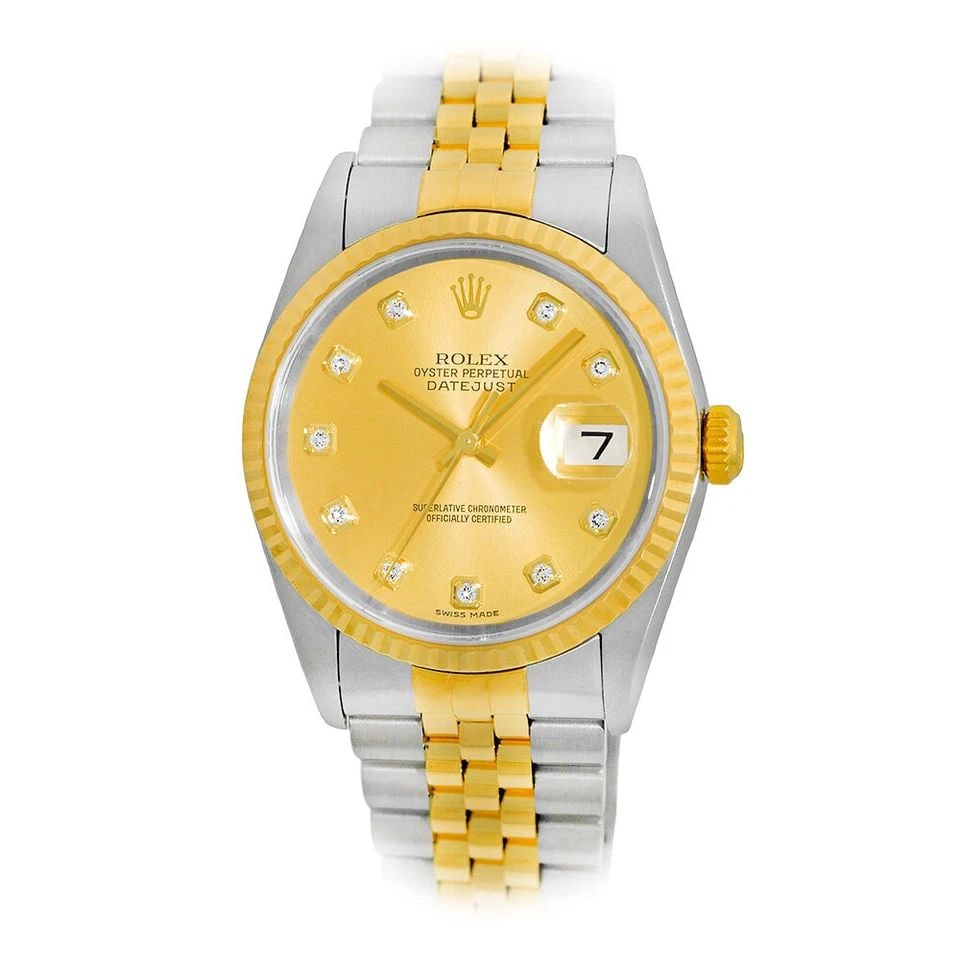 ROLEX STAINLESS STEEL & 18K YELLOW GOLD DATEJUST 16233 BOX WARRANTY MINTY: ROLEX STAINLESS STEEL & 18K YELLOW GOLD DATEJUST 16233 BOX WARRANTY MINTY ROLEX Stainless Steel & 18K Yellow Gold 36mm "Datejust" 16233 Box Waranty Pre-Owned Gent's Stainless Steel & 18K Yellow Gold 3