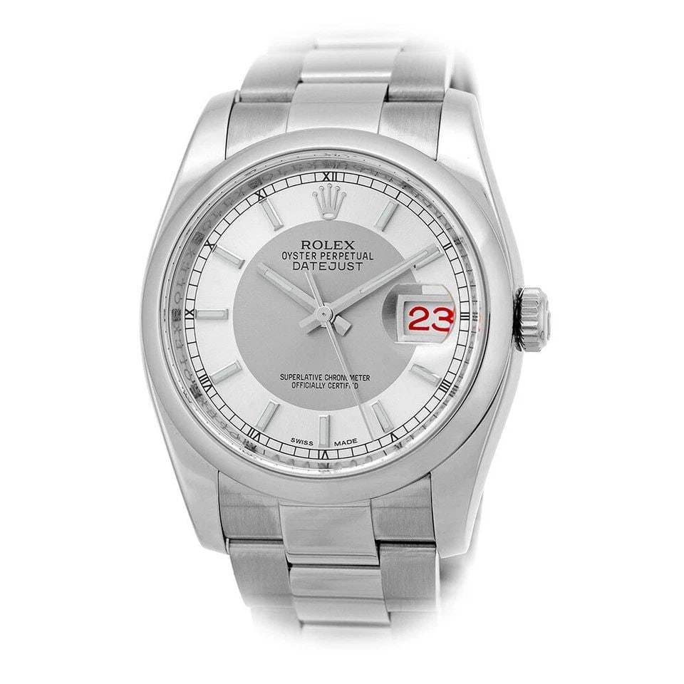 ROLEX STAINLESS STEEL 36MM DATEJUST 116200 BOX WARRANTY: ROLEX STAINLESS STEEL 36MM DATEJUST 116200 BOX WARRANTY ROLEX Stainless Steel 36mm "Datejust" Box Warranty Pre-Owned Gent's Stainless Steel 36mm Rolex "Datejust" Brand: Rolex Model: Datejust Case Meas