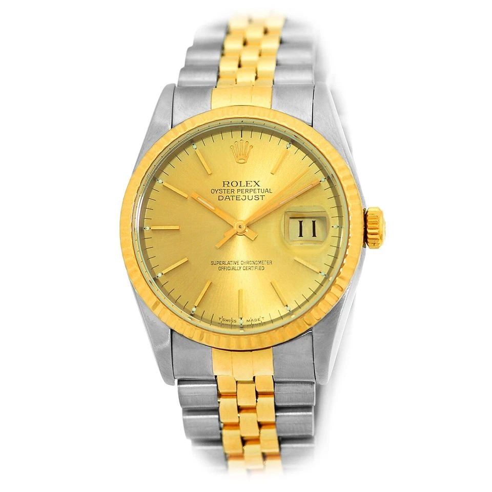 ROLEX STAINLESS STEEL & 18K YELLOW GOLD 36MM DATEJUST 16233 BOX WARRANTY MINTY: ROLEX STAINLESS STEEL & 18K YELLOW GOLD 36MM DATEJUST 16233 BOX WARRANTY MINTY ROLEX Stainless Steel & 18K Yellow Gold 36mm "Datejust" 16233 Box Waranty Pre-Owned Gent's Stainless Steel & 18K Yellow G