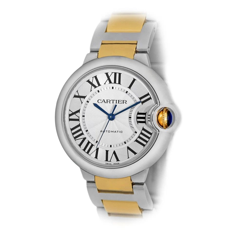 CARTIER STAINLESS STEEL & 18K YELLOW GOLD 36MM BALLON BLEU DE CARTIER W2BB0030 (1 of 2)