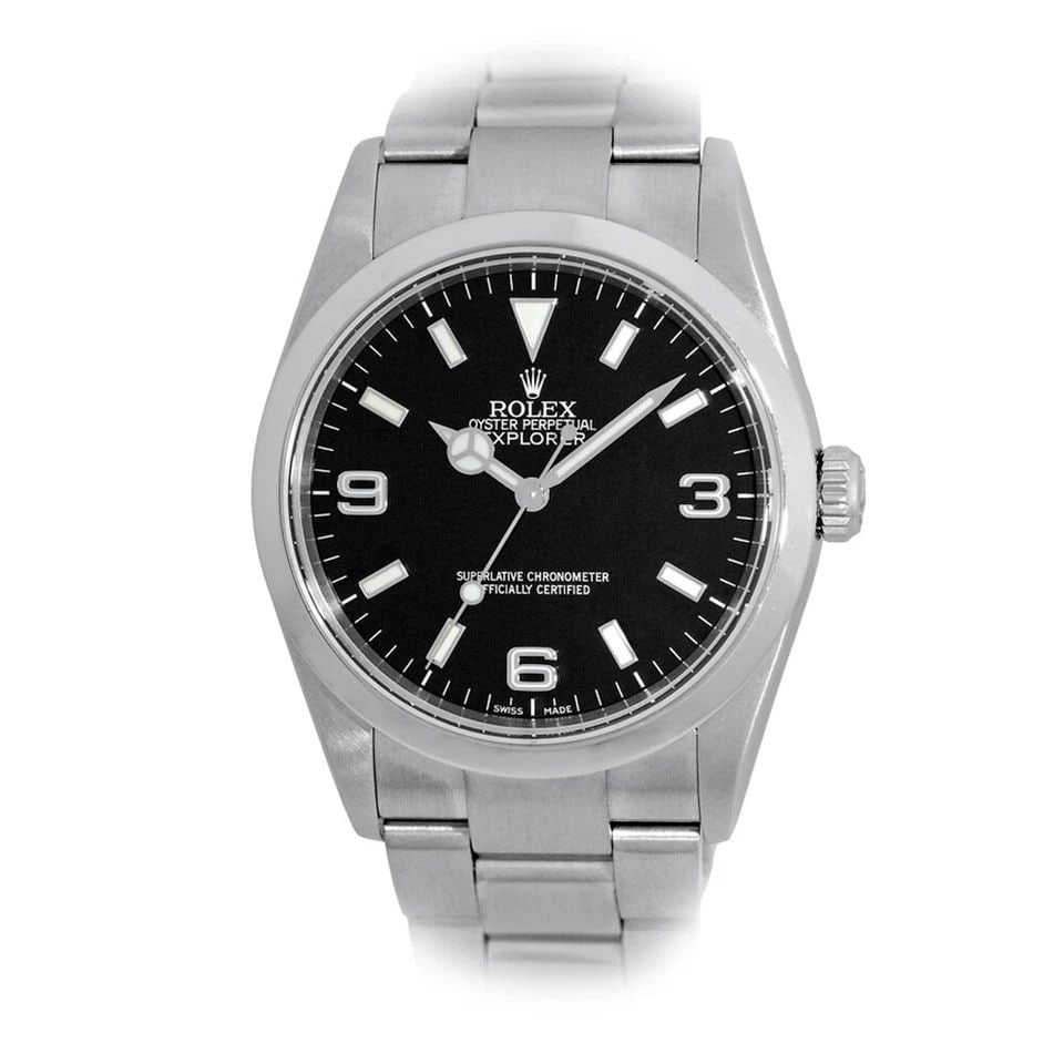 ROLEX STAINLESS STEEL 36MM EXPLORER I 114270 BOX LIFETIME WARRANTY: ROLEX STAINLESS STEEL 36MM EXPLORER I 114270 BOX LIFETIME WARRANTY Pre-Owned ROLEX Stainless Steel 36mm Explorer I Box Warranty Pre-Owned Gent's Stainless Steel 36mm Rolex "Explorer I" Brand: Rolex Mo