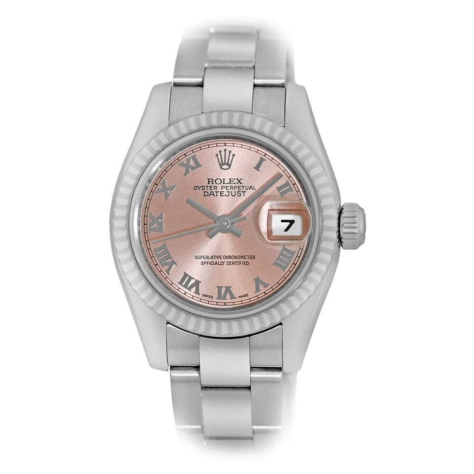 ROLEX STAINLESS STEEL 26MM DATEJUST WHITE GOLD BEZEL 179174 BOX MINTY WARRANTY: ROLEX STAINLESS STEEL 26MM DATEJUST 179174 BOX MINTY WARRANTY ROLEX Stainless Steel 26mm Datejust 179174 Box MINTY Warranty Pre-Owned Lady's Stainless Steel 26mm Rolex "Datejust" Brand: Rolex Model: D