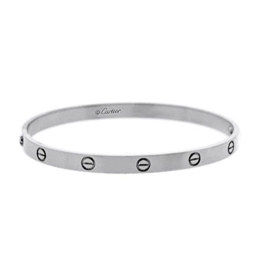 CARTIER 18K WHITE GOLD LOVE BRACELET B6081616 BOX CERTIFICATE 2025 (1 of 2)