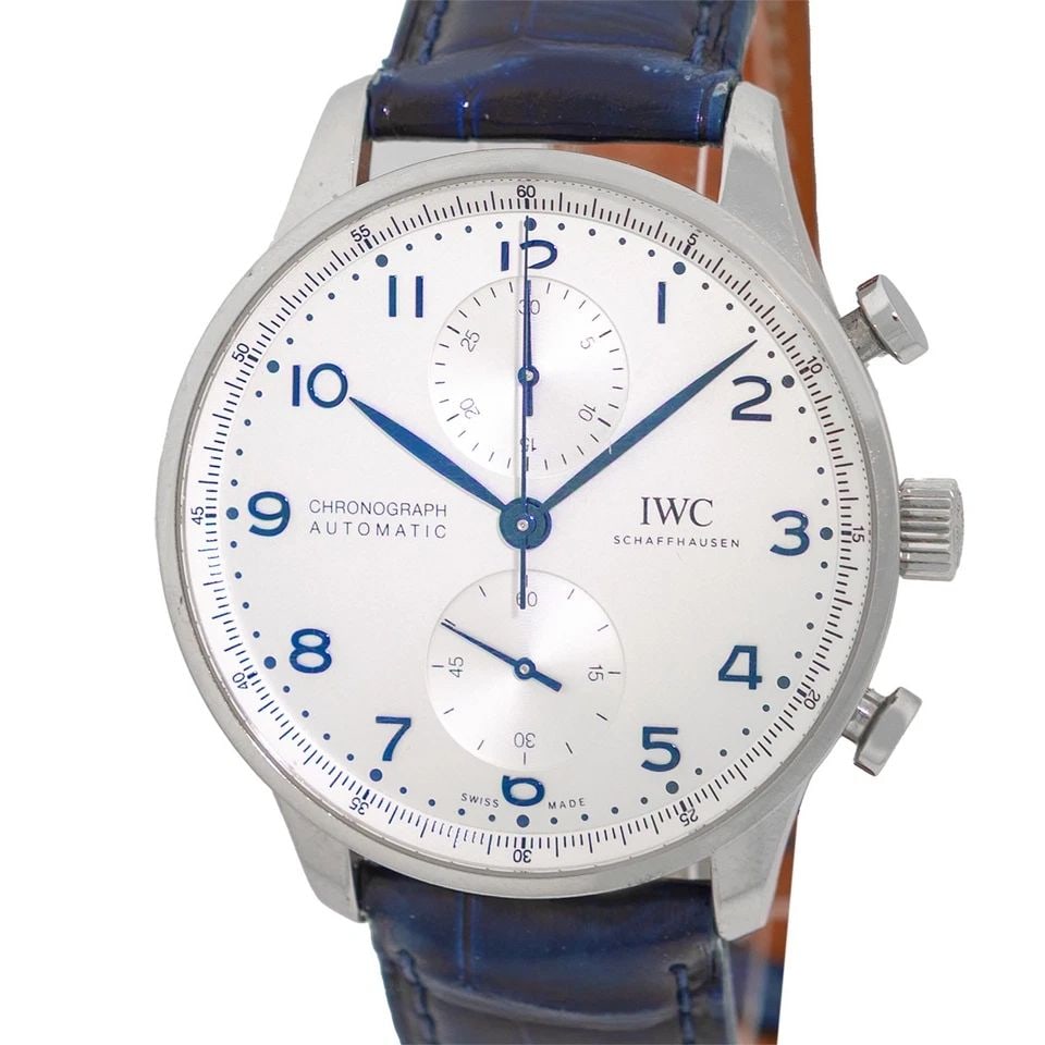 IWC STAINLESS STEEL 41MM PORTUGIESER CHRONOGRAPH 3716 BOX WARRANTY MINTY (1 of 2)