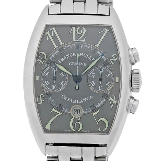FRANCK MULLER STAINLESS STEEL 40MM CASABLANCA CHRONOGRAPH 8885 BOX WARRANTY (1 of 2)