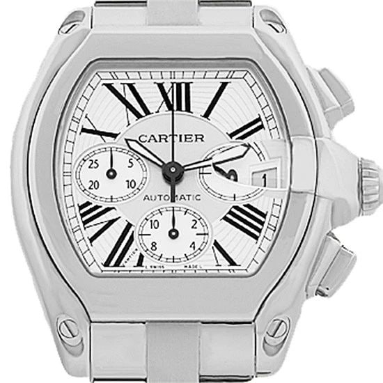 CARTIER STAINLESS STEEL 40MM ROADSTER XL CHRONOGRAPH W62019X6 BOX WARRANTY MINTY (1 of 2)