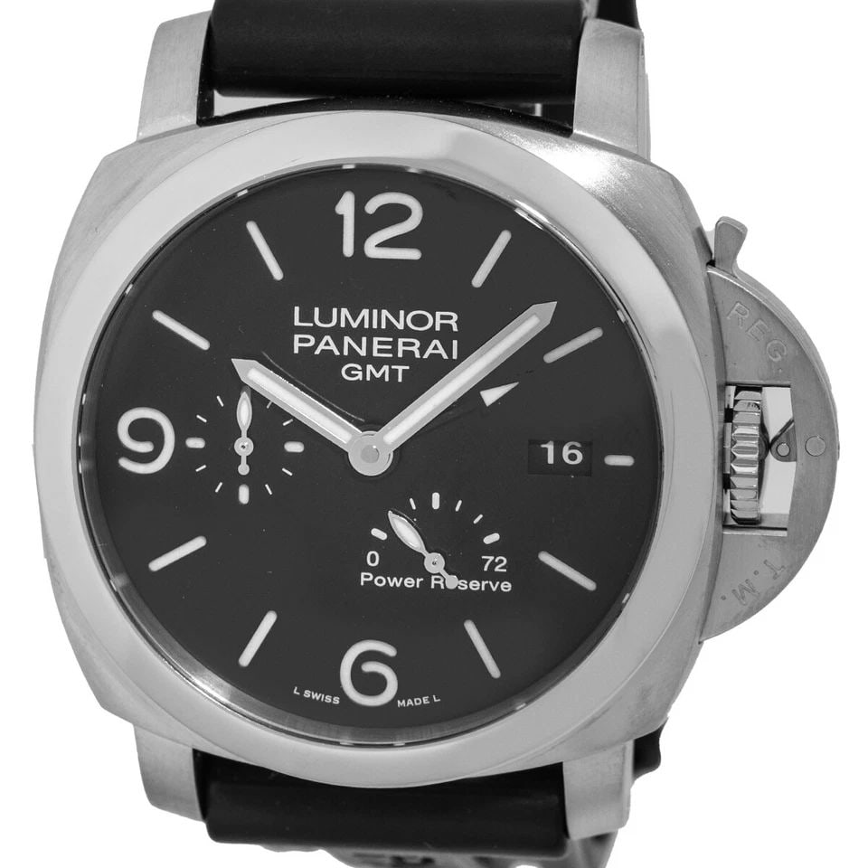 PANERAI STAINLESS STEEL 44MM PAM 321 LUMINOR 1950 3 DAYS GMT 44MM BOX MINTY: PANERAI STAINLESS STEEL 44MM PAM 321 LUMINOR 1950 3 DAYS GMT 44MM BOX MINTY PANERAI Stainless Steel 44mm PAM 321 "Luminor 1950 3 Days GMT" 44mm Warranty Box MINTY Gent's Stainless Steel 44mm Panerai P