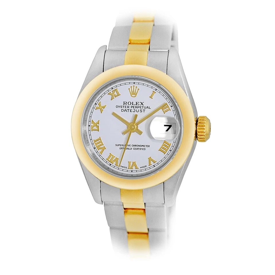 ROLEX STAINLESS STEEL & 18K YELLOW GOLD 26MM DATEJUST 69163 BOX WARRANTY MINTY (1 of 2)