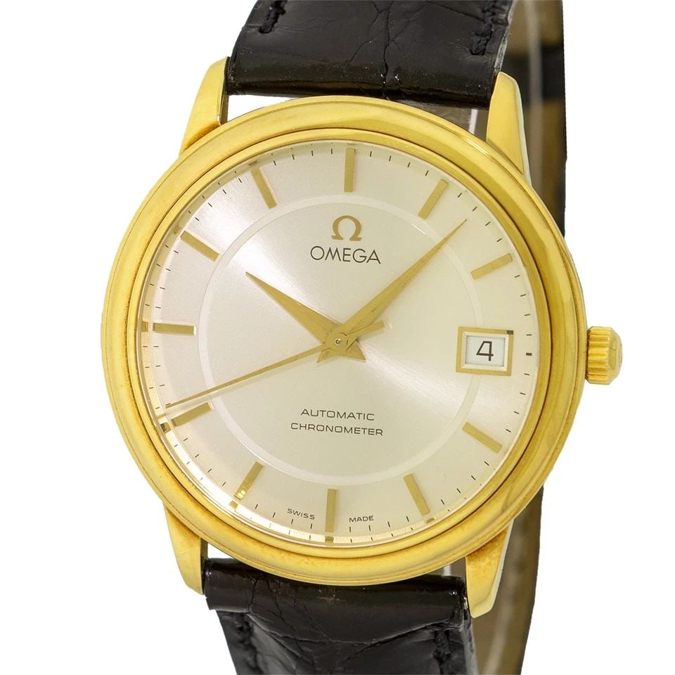 OMEGA 18K YELLOW GOLD 36MM DEVILLE AUTOMATIC CHRONOMETER BOX LIFETIME WARRANTY (1 of 2)