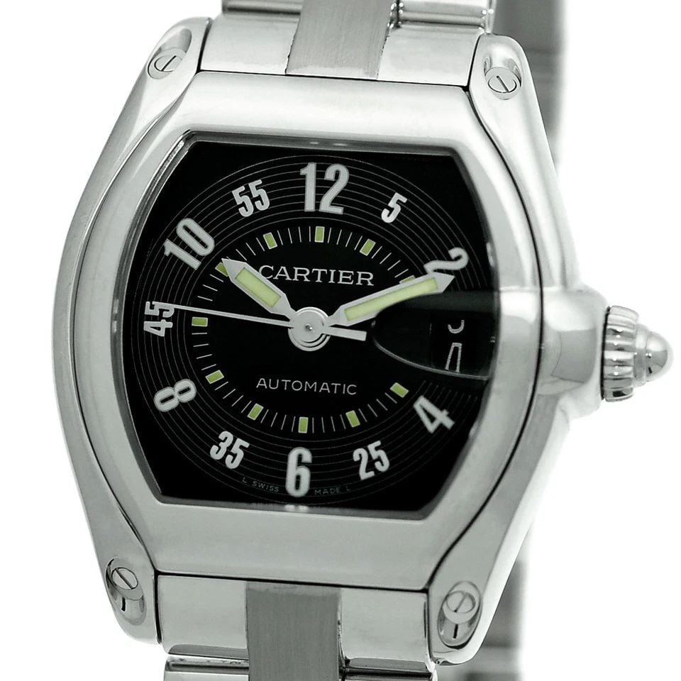 CARTIER GENT LARGE STAINLESS STEEL ROADSTER AUTOMATIC CARTIER BOX MINTY (1 of 1)