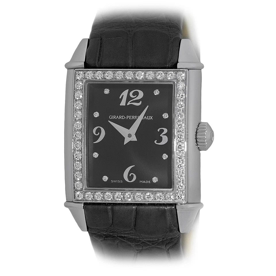 GIRARD PERREGAUX STAINELESS STEEL DIAMOND VINTAGE LADY BOX WARRANTY UNWORN 25890 (1 of 2)