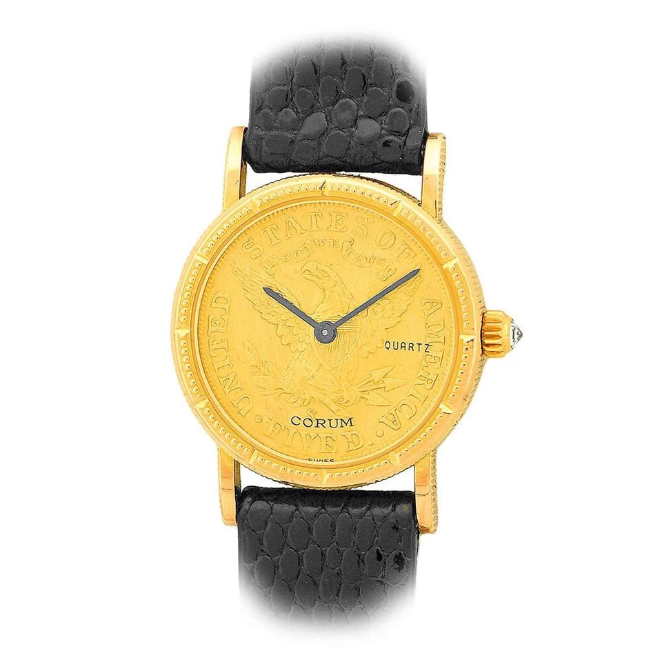 CORUM 18K YELLOW GOLD 24MM FIVE $5 DOLLARS U.S. COIN 1894 WARRANTY (1 of 2)