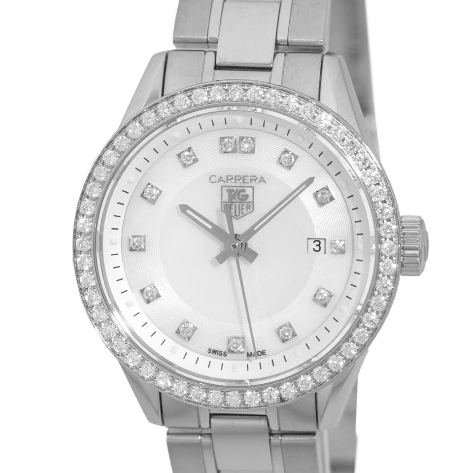 TAG HEUER STAINLESS STEEL 28.5MM CARRERA WV1413.BA0793 WARRANTY BOX: TAG HEUER STAINLESS STEEL 28.5MM CARRERA WV1413.BA0793 WARRANTY BOX BRAND: Tag Heuer Model: Carrera Reference No: WV1413.BA0793 Case Measurements: Case Diameter: 28.56mm Case Thickness: 9mm Water Resi