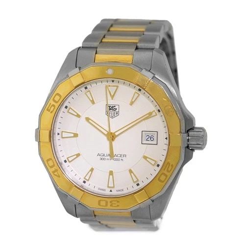 TAG HEUER STAINLESS STEEL 18K YELLOW GOLD AQUARACER DIVER WAY1151.BD0912 BOX (1 of 1)