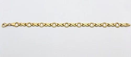 10K YELLOW GOLD ROUND AND X LINKED STYLE BRACELET ( 7.5 INCH ) 5.1 GRAMS (1 of 2)