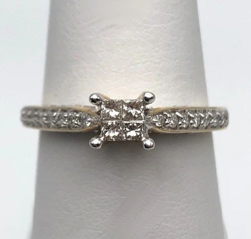 NEW 14K GOLD RING WITH SQUARE HEAD, 0.50CTW NATURAL DIAMONDS (SIZE 7.25) 2.7GRAM: 14k Gold Ring Square Head, 0.50cts of Diamonds Condition: New with tags. Display model. Has very few minor scuffs/scratches due to this (these are the imperfections) Brand new never been worn. Materia