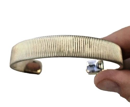 TIFFANY AND CO STERLING SILVER CUFF BRACELET, COIN EDGE, 11MM ( 41.8 GRAMS ) (1 of 2)