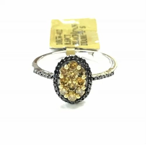 NEW 10K WHITE GOLD RING WITH 0.60CTW YELLOW & BLACK DIAMONDS (SIZE 6.5) 2.2 GRAM: WOMEN'S 10K WHITE GOLD RING WITH YELLOW AND BLACK DIAMONDS (SIZE: 6.5) 10k White Gold Ring with Yellow and Black Diamonds You are bidding on a 10k White Gold Ring with Yellow and Black Diamonds. The r