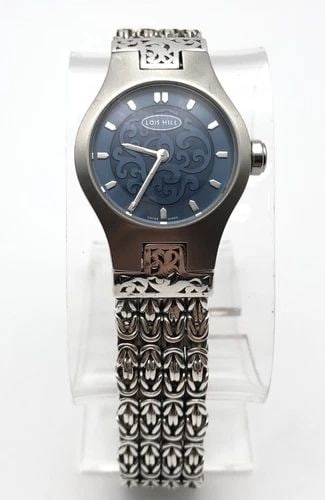 WOMAN'S LOIS HILL STEEL/925 WATCH WITH STERLING SILVER BAND AND BLUE DIAL (1 of 2)