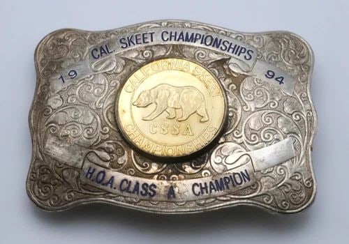 STERLING SILVER 1994 CAL SKEET CHAMPIONSHIP MAINS LAS VEGAS BELT BUCKLE VINTAGE (1 of 2)
