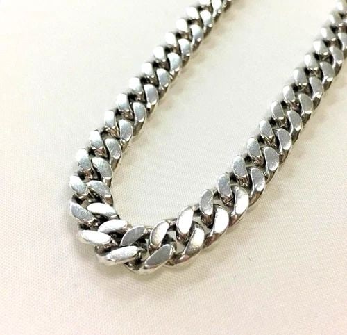 STERLING SILVER CUBAN LINK CHAIN NECKLACE 5MM (24 INCH) 49.5 GRAMS (1 of 2)