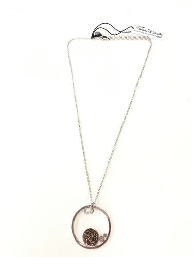 FREDERIC DUCLOS 925 STERLING SILVER NECKLACE, ROUND PENDANT ( 18 INCH ) 11.1G (1 of 2)