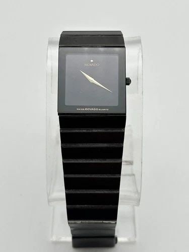 MOVADO BLACK TANK SQUARE WATCH (84-L6-350-A) 25MM CASE: Not Found