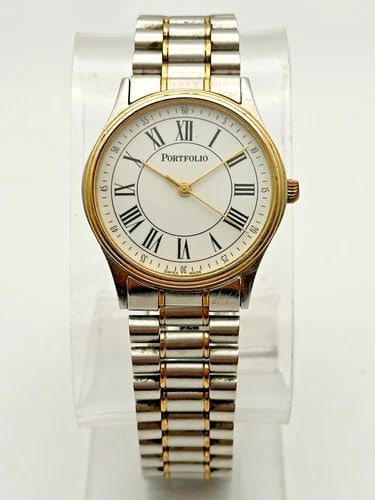 PORTFOLIO WATCH, SWISS MADE, TWO TONE, UNISEX 33MM CASE (1 of 2)