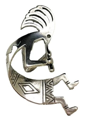 STERLING SILVER FLUTE PLAYER PENDANT 7.1G (1 of 2)