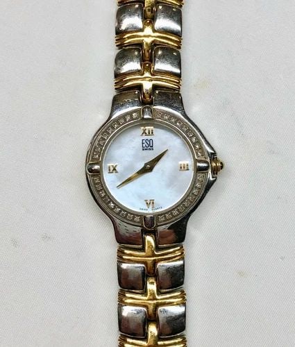 WOMEN'S ESQ MOVADO TWO TONE WATCH E5438 (1 of 2)