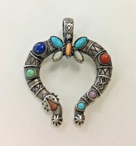 STERLING SILVER PENDANT VERONICA DINE MULTI COLORED STONES 16.5 GRAM (1 of 2)