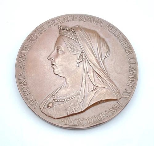 GREAT BRITAIN VICTORIA 1837 BRONZED AE MEDAL COIN LARGE (1 of 2)
