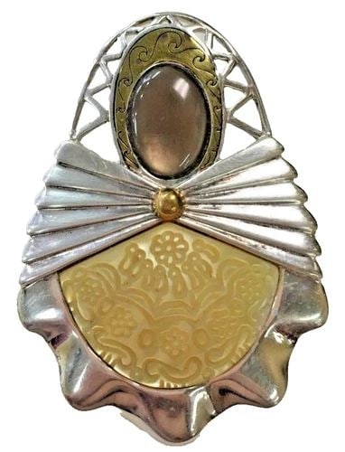 CAROLYN POLLACK RELIOS 925 STERLING SILVER AND BRASS PENDANT 19.4 GRAM (1 of 2)