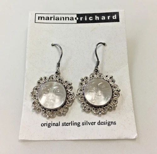 SAJEN STERLING SILVER EARRINGS WITH FACES 9.8 GRAM (1 of 2)