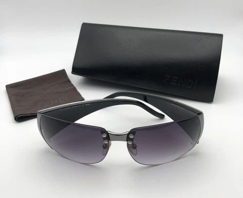 AUTHENTIC FENDI FS349R 001 125 SUNGLASSES WITH RHINESTONE ACCENTS (1 of 2)