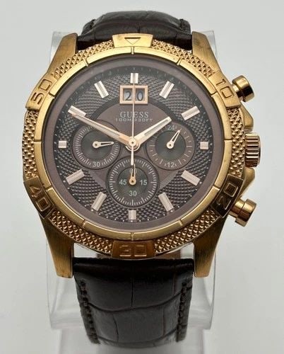 GUESS WATCH U19502G1 GOLD TONE LEATHER BAND 44MM: GUESS WATCH U195020G1 GOLD TONE LEATHER BAND Guess Watch U195020G1 Gold Tone Leather Band You are bidding on a NEW Guess Watch U195020G1 Gold Tone Leather Band. The watch is in excellent working condi