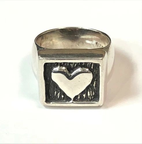 ZINA 925 STERLING SILVER HEART STYLE RING (SIZE 7) 11.3 GRAM (1 of 2)